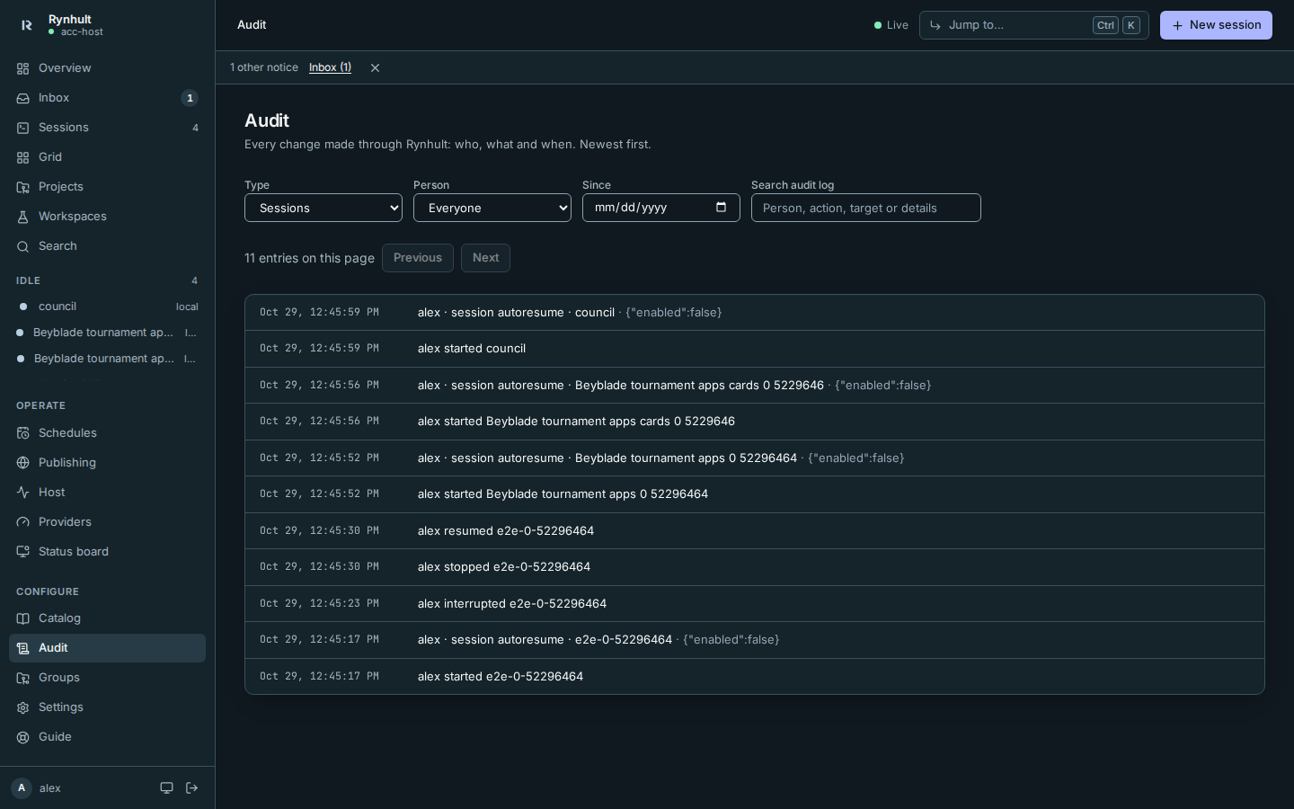The audit log