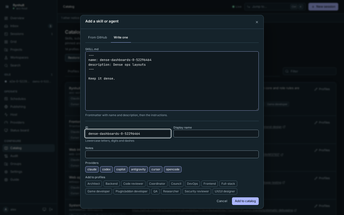 Adding a skill from GitHub