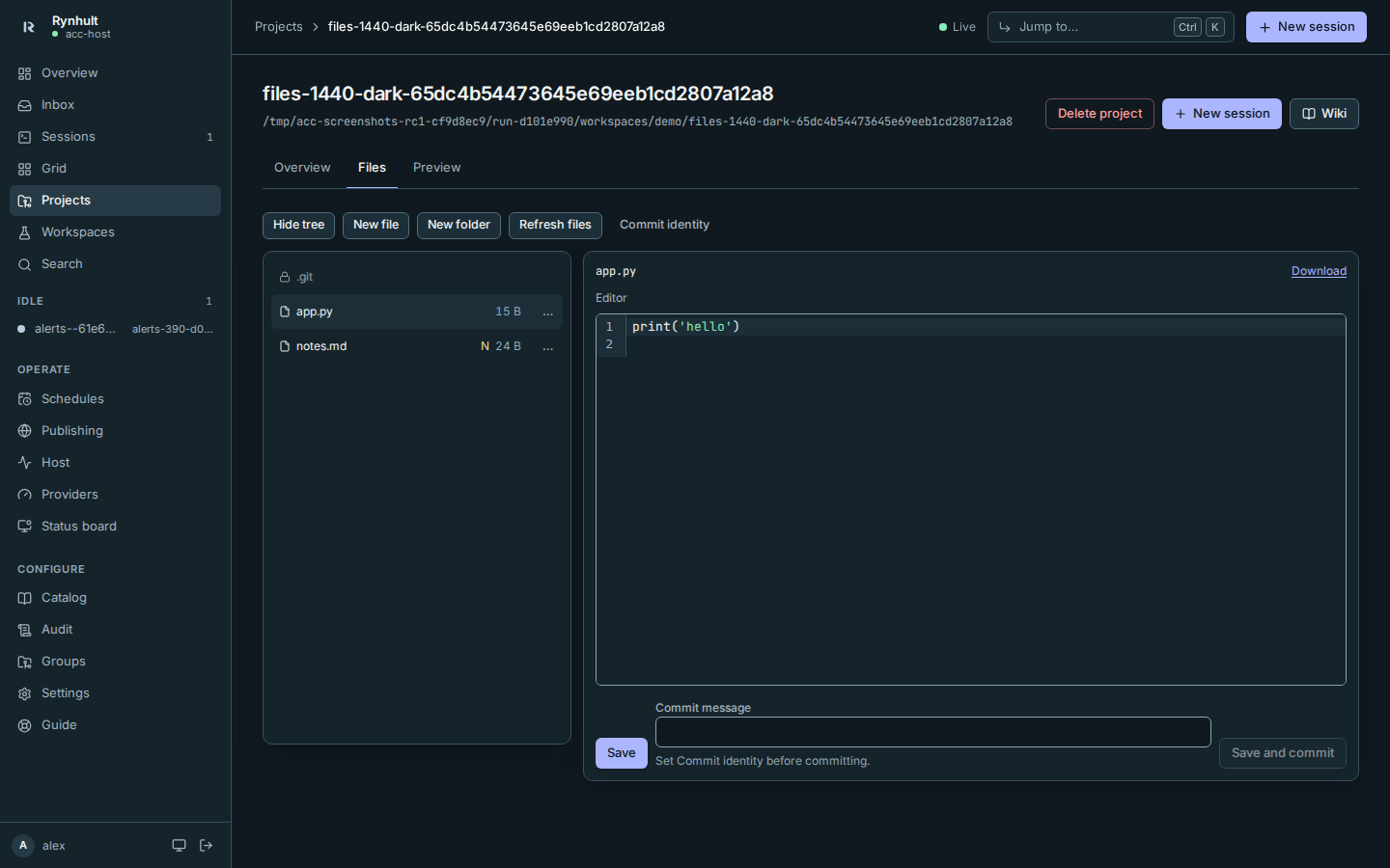 The same selection keeps the folder tree beside the desktop editor