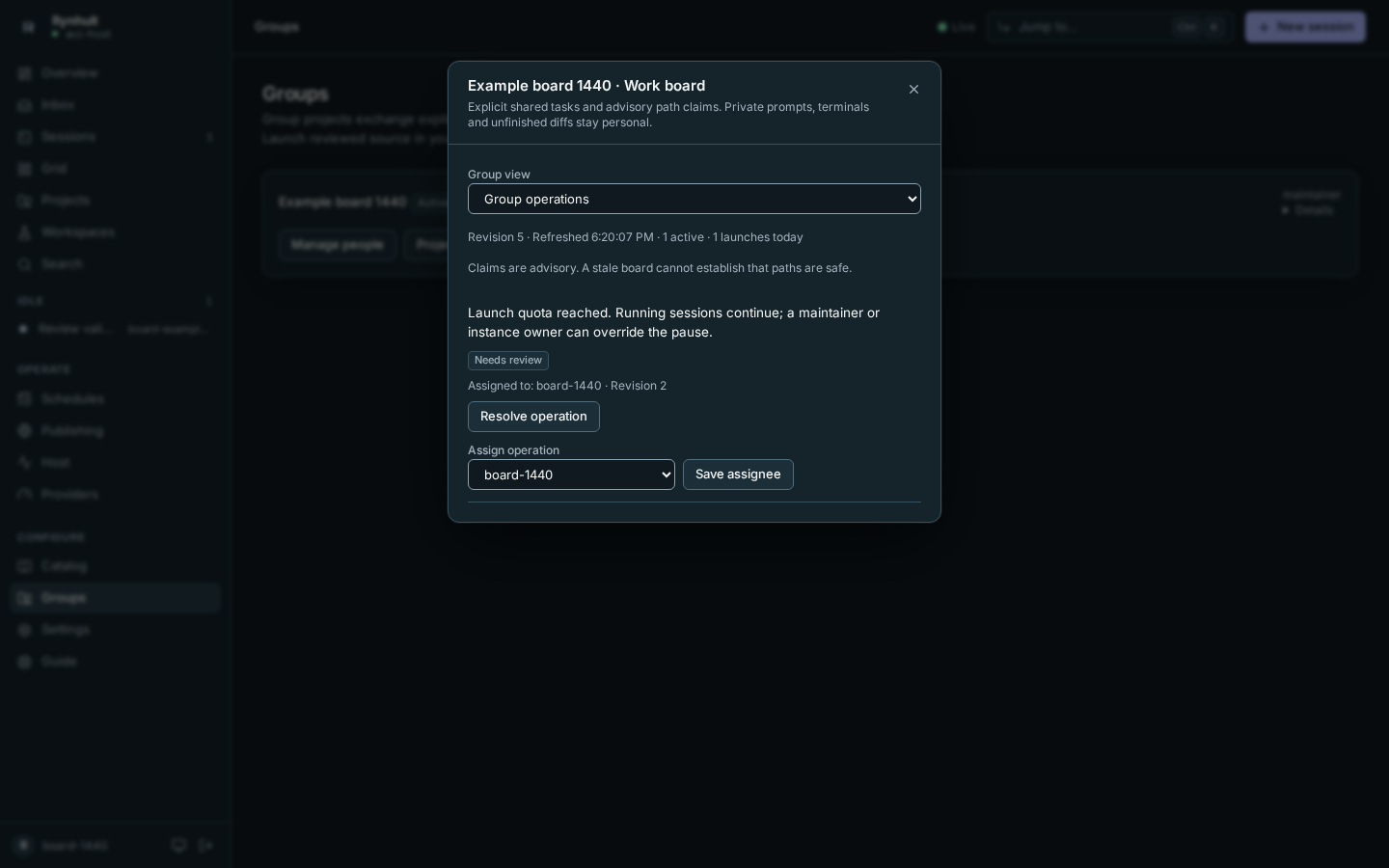 Safe group operations with maintainer assignment and resolution