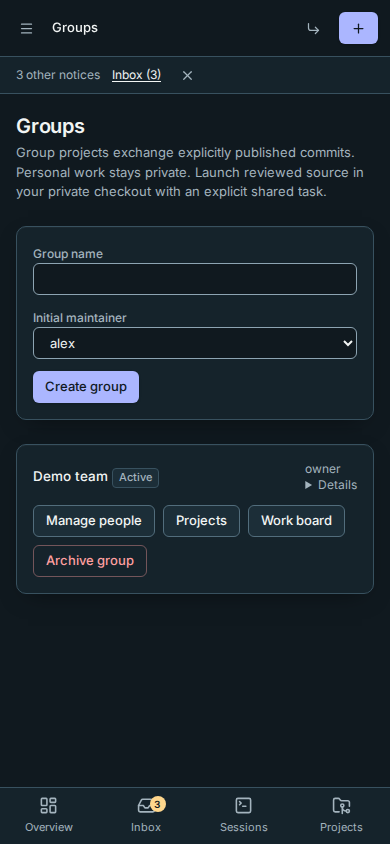 Groups on a phone with the same management controls