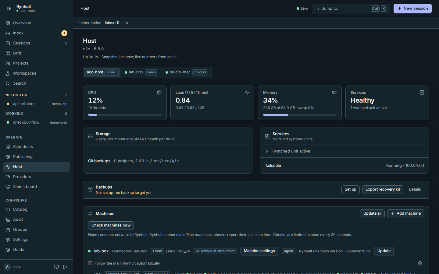 The host page