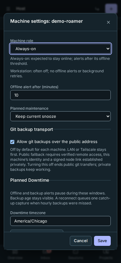 The public backup permission remains usable on a phone