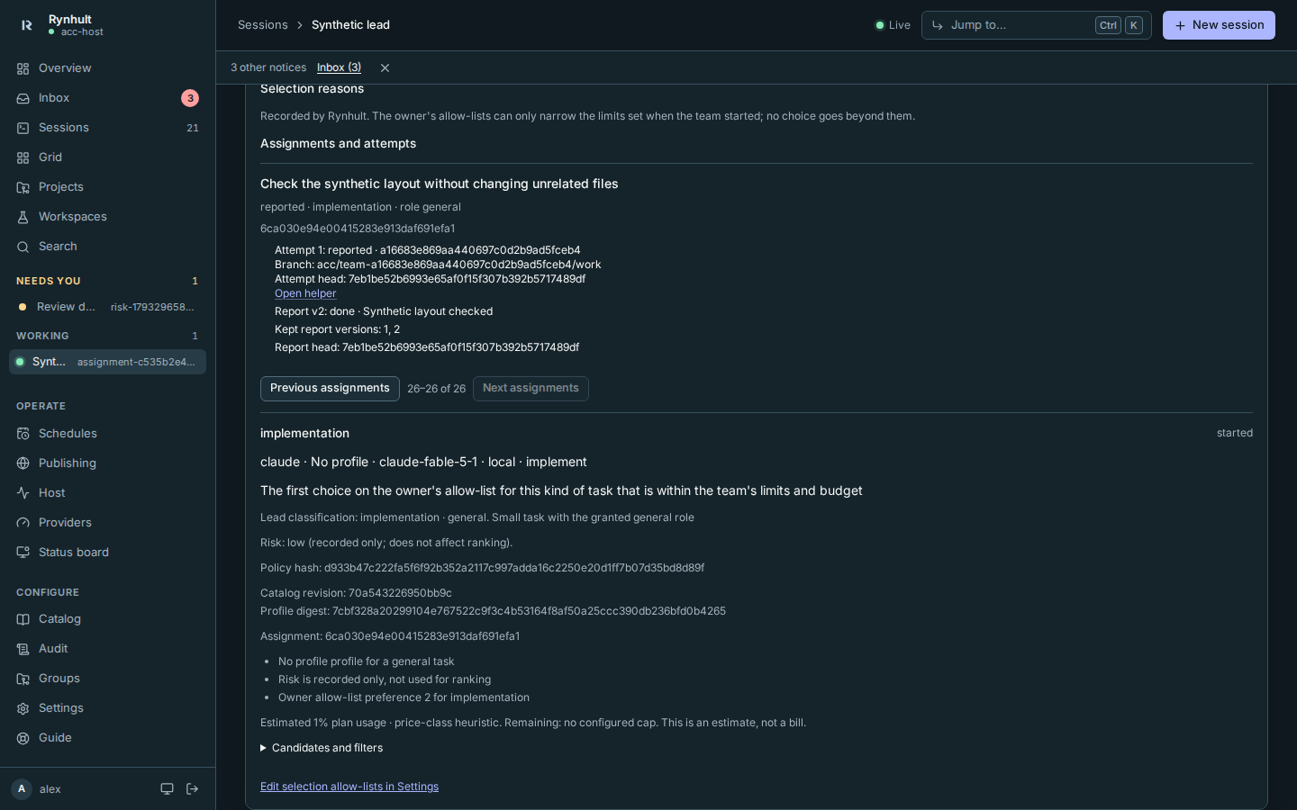 Assignments and classification on desktop, dark