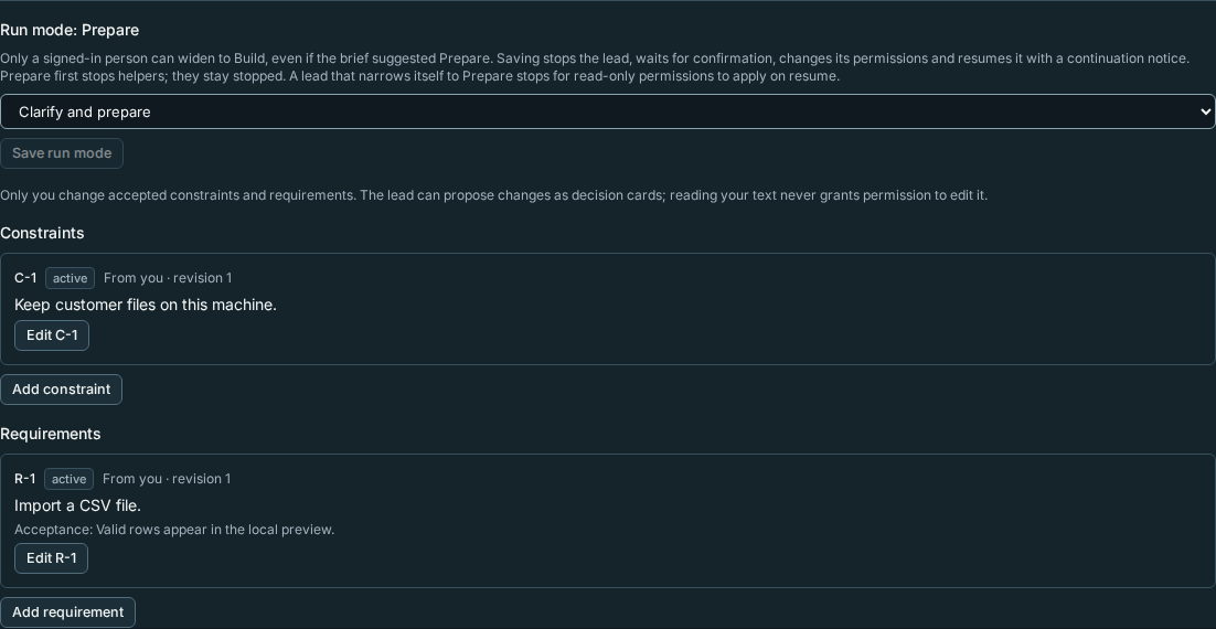 Versioned constraints and requirements in the Plan boundary editor