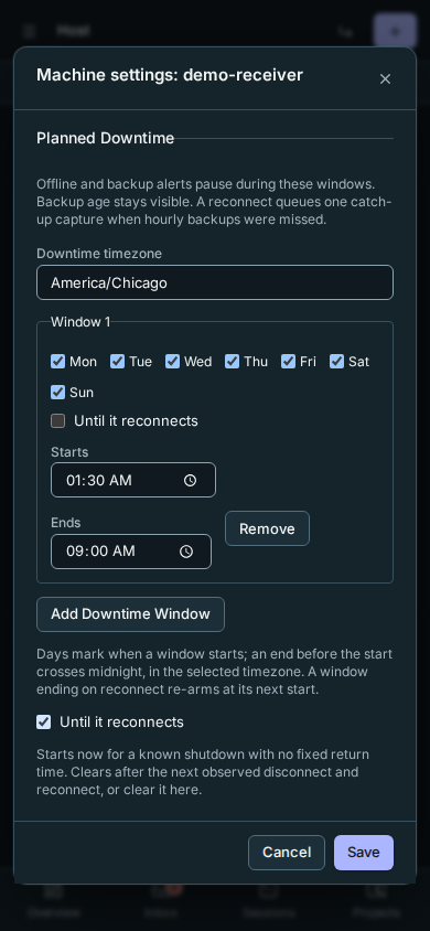 Downtime settings on a phone