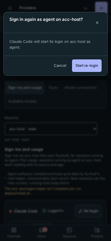 The same named-machine confirmation on a phone