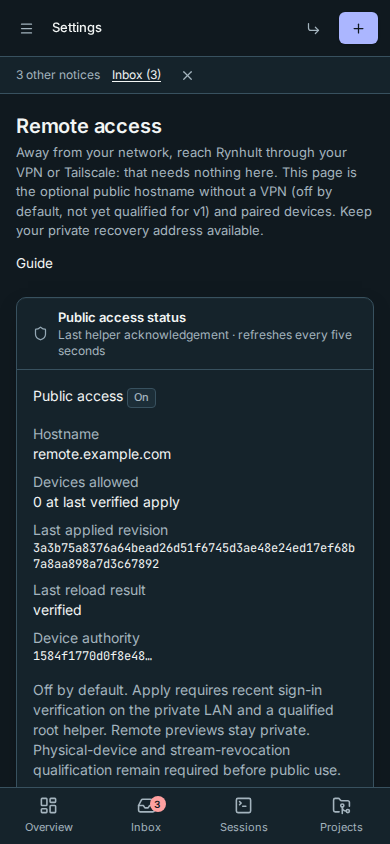 The same public status and always available off action on a phone