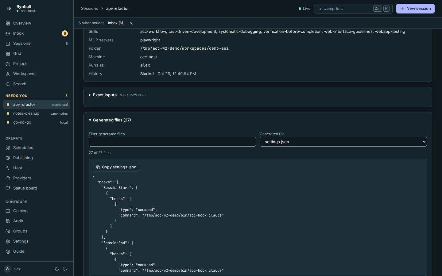 Generated files offers a filename filter, chooser and one file pane with Copy