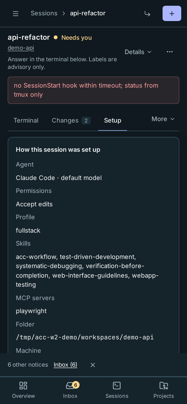 The same Setup summary and disclosures on a phone
