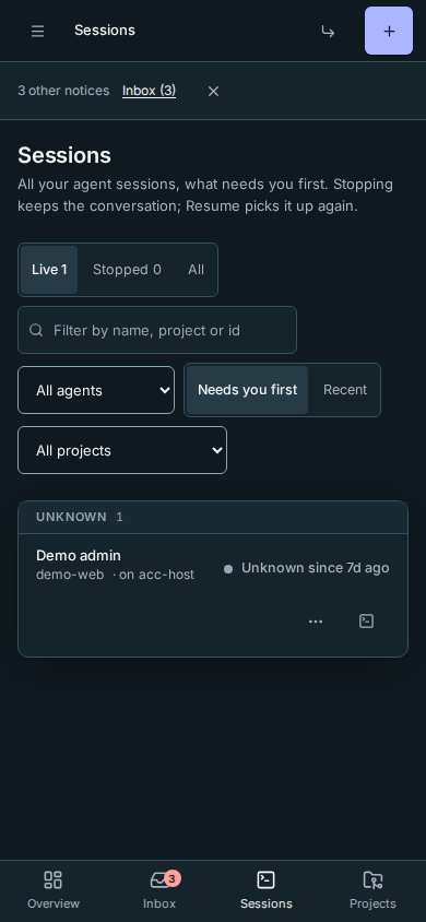 Unknown status and its evidence age on a phone